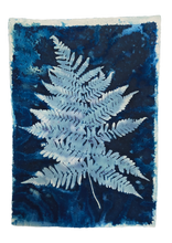 Load image into Gallery viewer, Blue and white fern print A3