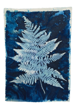 Load image into Gallery viewer, Blue and white fern print A3
