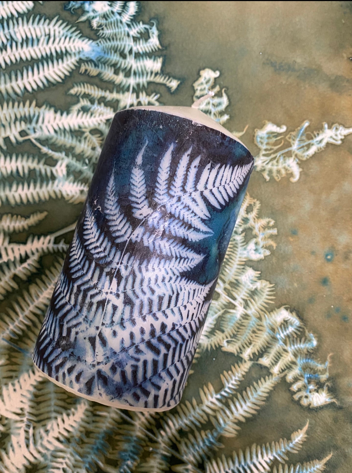 Original Blue Fern Candle